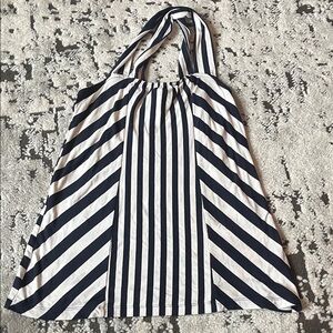 Banana Republic Navy and White Striped Tank Top